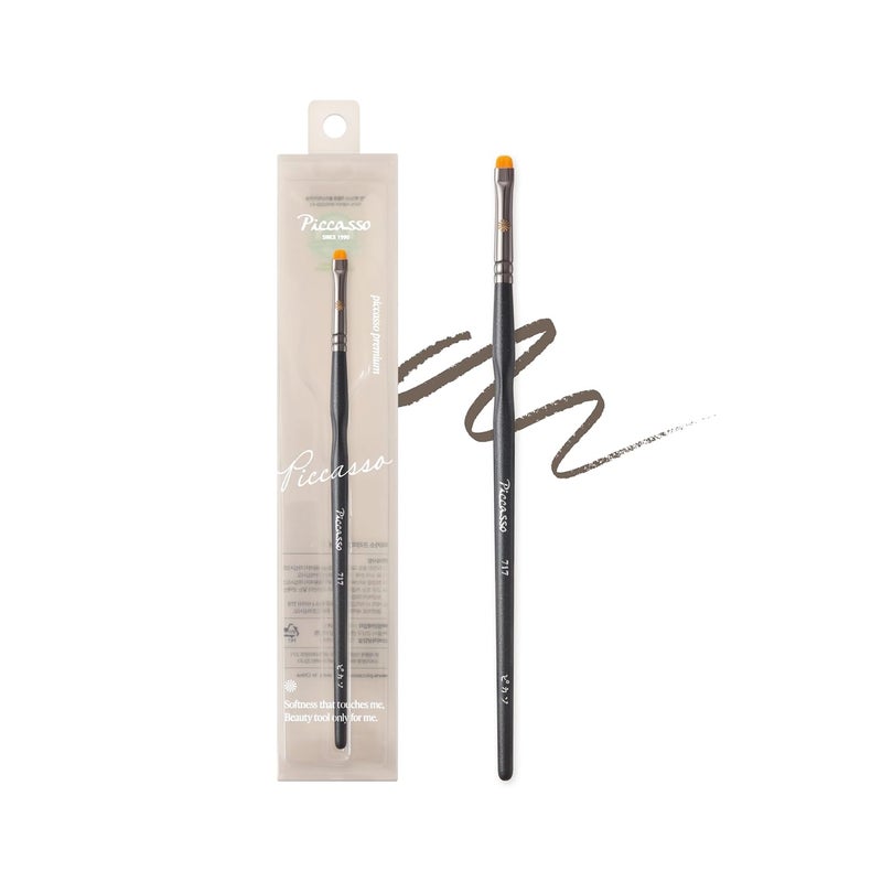 Piccasso 717 Eyeliner Brush – Ultra-Fine Angled Brush for Gel and Liquid Eyeliner, Precision Eye Makeup Tool for Tightlining and Winged Liner, Professional Eye Makeup and Eyeshadow Brush - Image 1